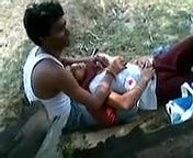 Indian lovers dirty in public park Boobs Pressed inside Salwar
