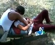 Indian lovers dirty in public park Boobs Pressed inside Salwar