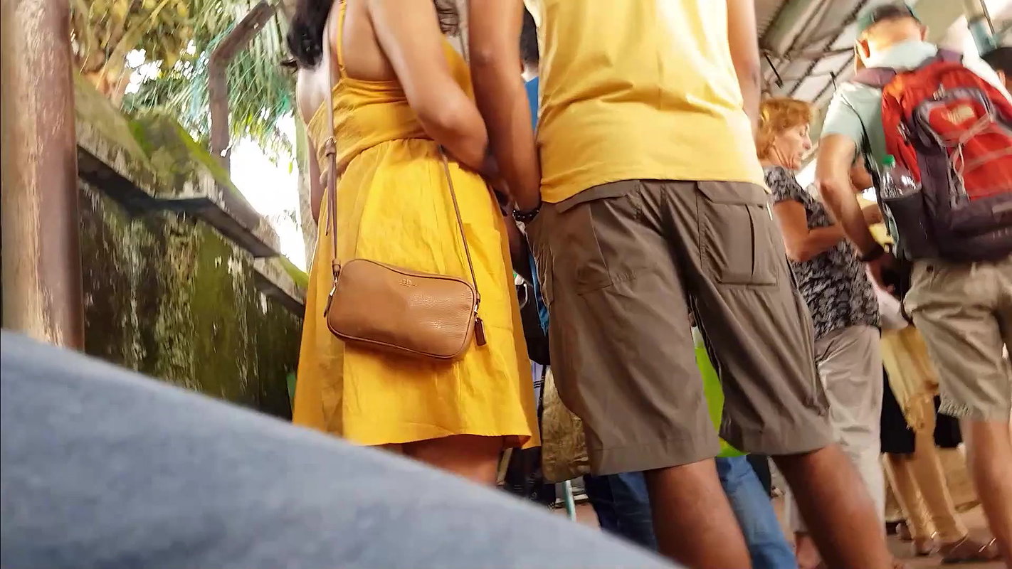 Sexy girl in hot yellow costume