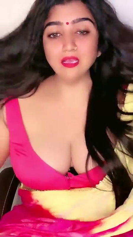 Beauty Model Hottest show in pink blouse