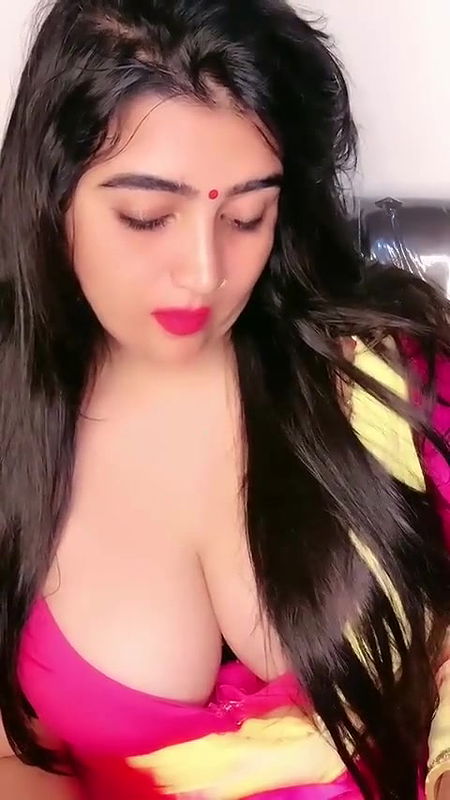 Beauty Model Hottest show in pink blouse