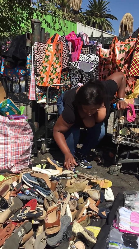 Chubby babe massive Boobs popping out of dress.MOV