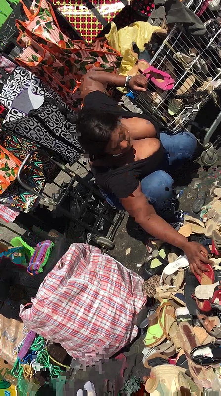 Chubby babe massive Boobs popping out of dress.MOV