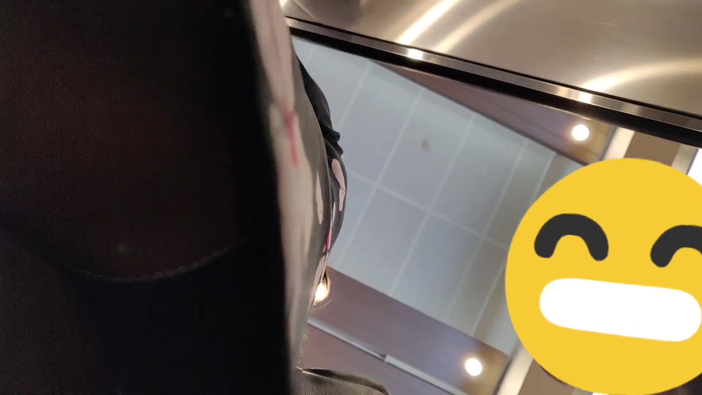 Desi babe black panty visible _ upskirt shot on escalator