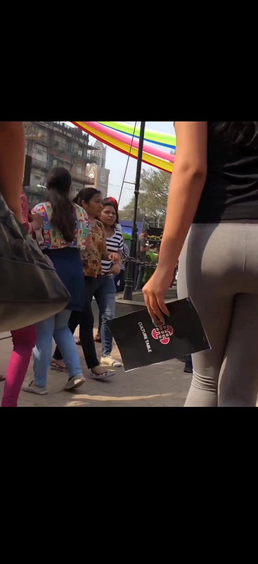 Desi college babe Round swinging ASS and panty impression visible in tight pants