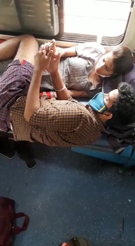 Desi Couple in Train