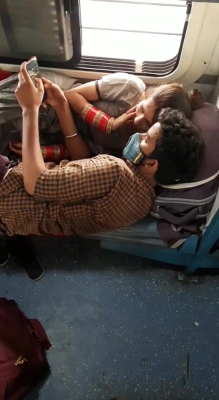 Desi Couple in Train