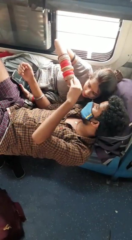 Desi Couple in Train