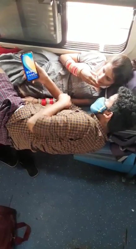 Desi Couple in Train