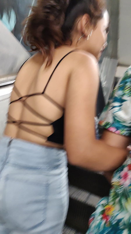 Desi daring teen almost backless in public