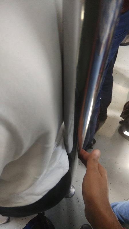 Desi Fleshy Ass cheeks split by pole, pressed gently