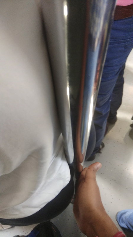 Desi Fleshy Ass cheeks split by pole, pressed gently