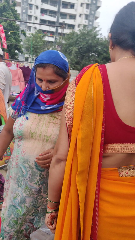 Desi MILF hot Boobs and Milky body candid capture in market