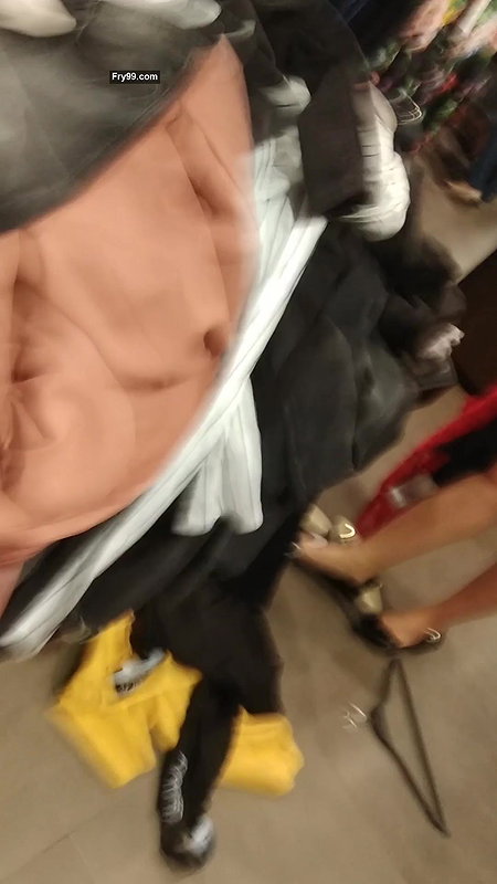 Desi young girl smooth thighs and leg show in shoe store