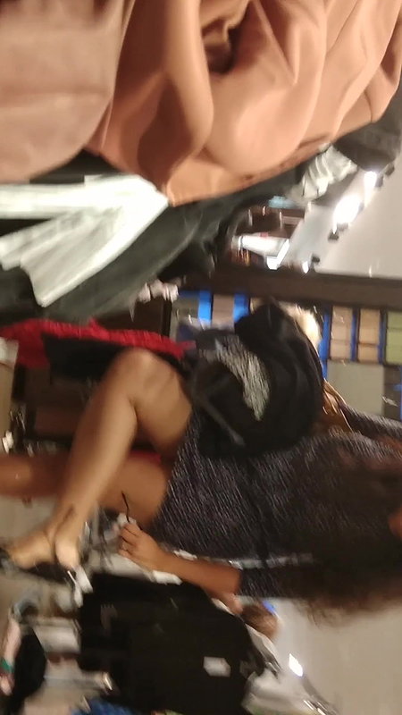 Desi young girl smooth thighs and leg show in shoe store