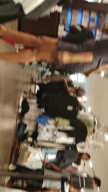 Desi young girl smooth thighs and leg show in shoe store