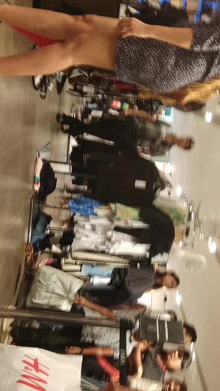 Desi young girl smooth thighs and leg show in shoe store