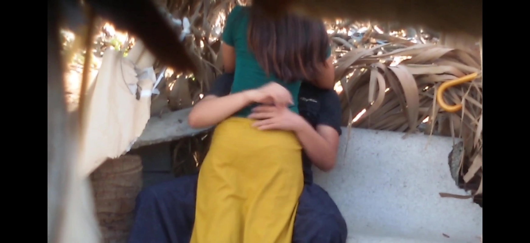 Girlfriend ass squeezed hard by bf outdoor