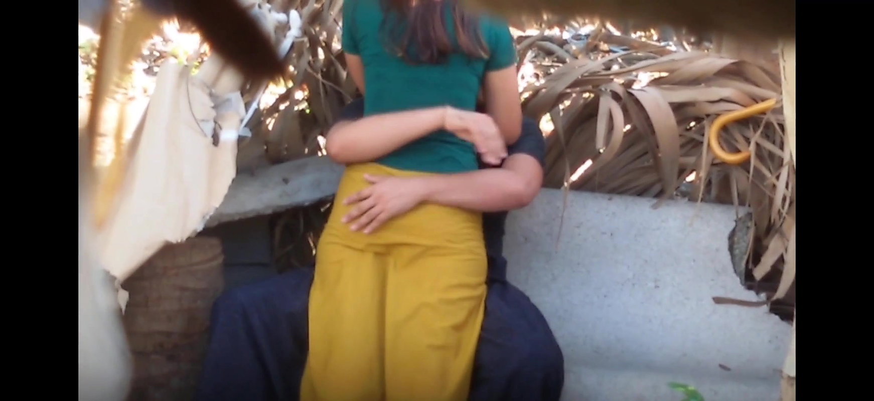 Girlfriend ass squeezed hard by bf outdoor