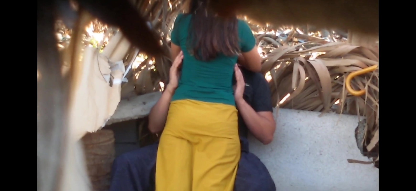 Girlfriend ass squeezed hard by bf outdoor