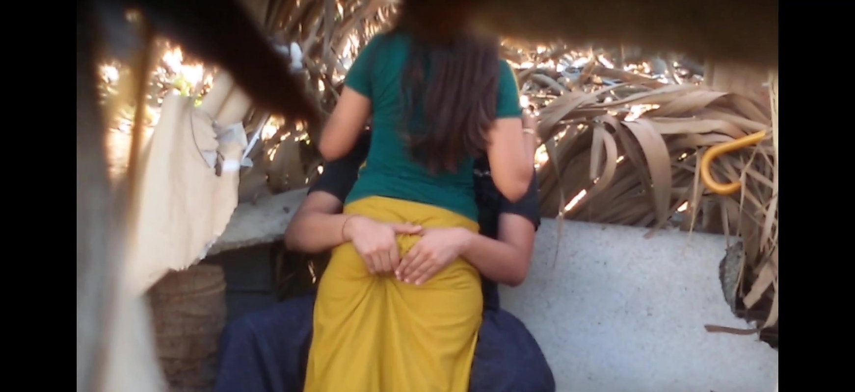 Girlfriend ass squeezed hard by bf outdoor
