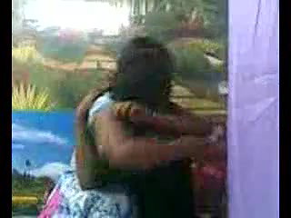 horny young lover kissing in a studio