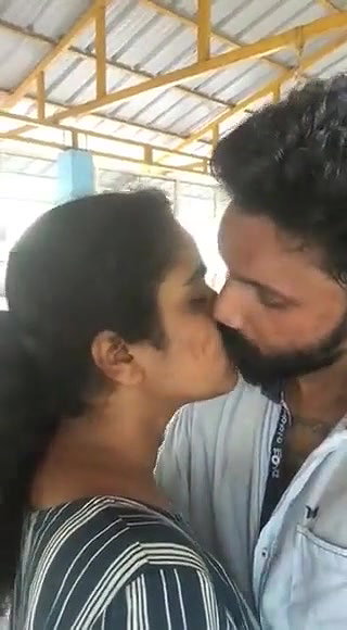 Lovers public kiss