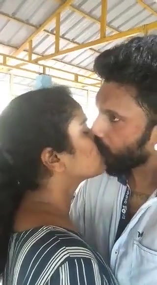 Lovers public kiss