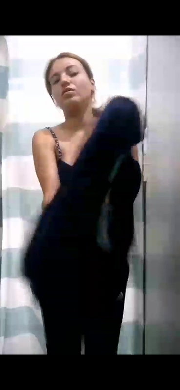 Sexy babe caught in bra panty in trial room