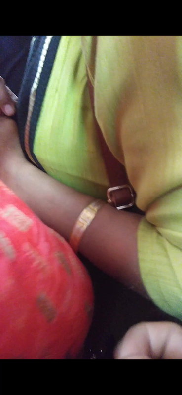 Trying to grope and feel MILF’s boob in public transport