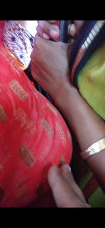 Trying to grope and feel MILF’s boob in public transport