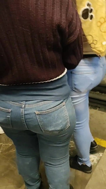 Two fat ass girls waiting for metro