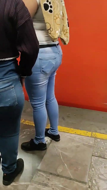 Two fat ass girls waiting for metro