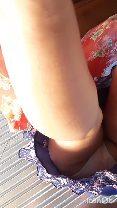 Upskirt capture – ass cheeks and panty visible