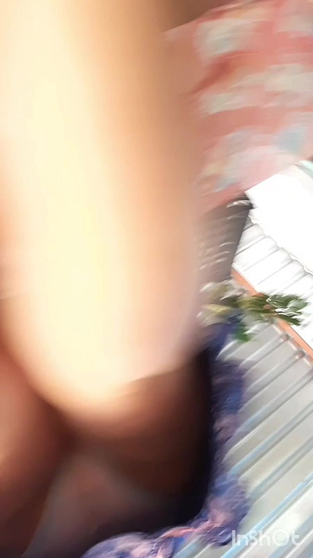 Upskirt capture – ass cheeks and panty visible