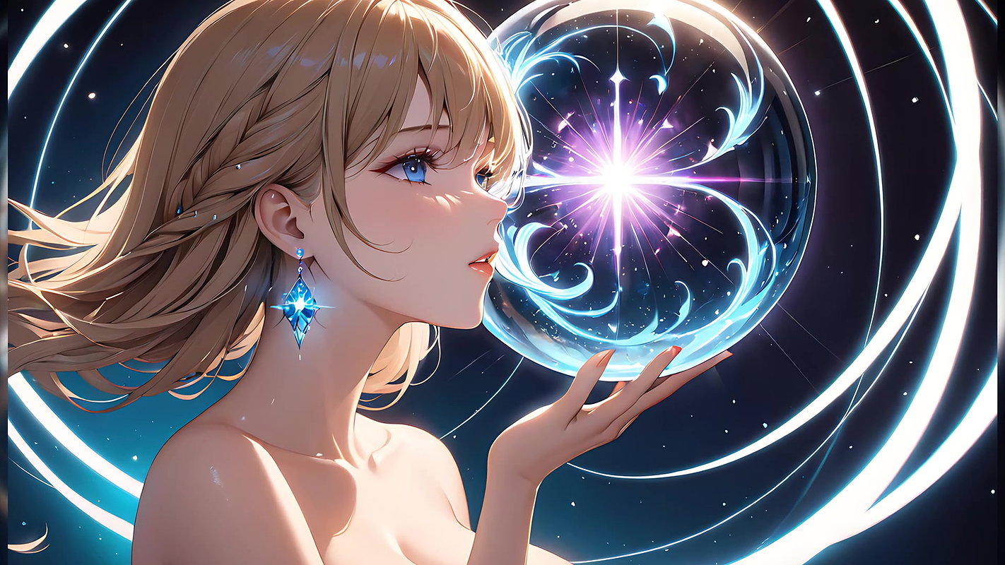 Whispers of Magic – Ai Girl and a Glowing Orb