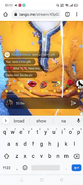 Paki girl showing boobs and pussy on tango premium