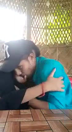 Desi lover outdoor boob kiss