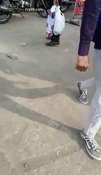 Indian Mad Man Handing Open Road