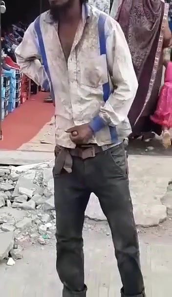 Indian Mad Man Handing Open Road