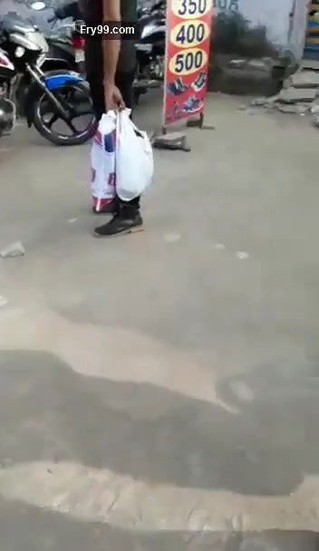 Indian Mad Man Handing Open Road