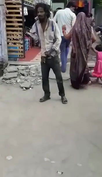 Indian Mad Man Handing Open Road