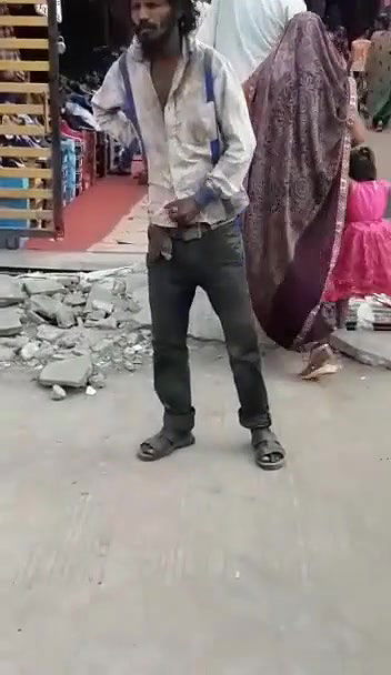 Indian Mad Man Handing Open Road