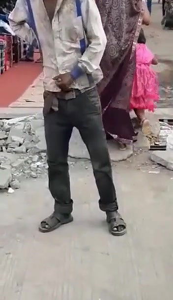 Indian Mad Man Handing Open Road