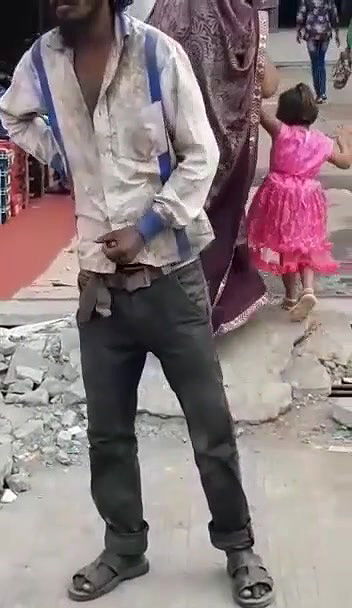 Indian Mad Man Handing Open Road