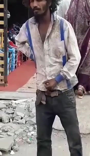 Indian Mad Man Handing Open Road