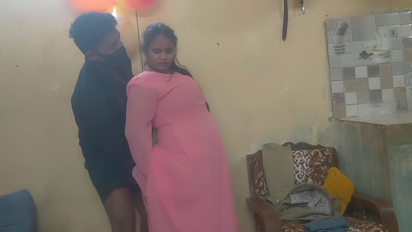 Sexy Indian Chubby Bhabhi in See-through Pink Gown – Massive Ass & Curvy Body Reveal