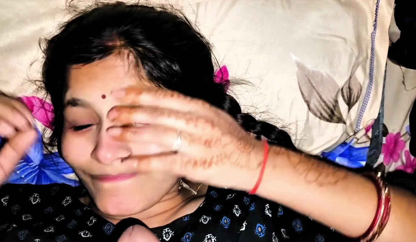 Cute indian latina giving blow job while slleeping