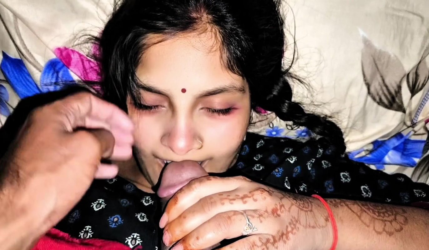 Cute indian latina giving blow job while slleeping
