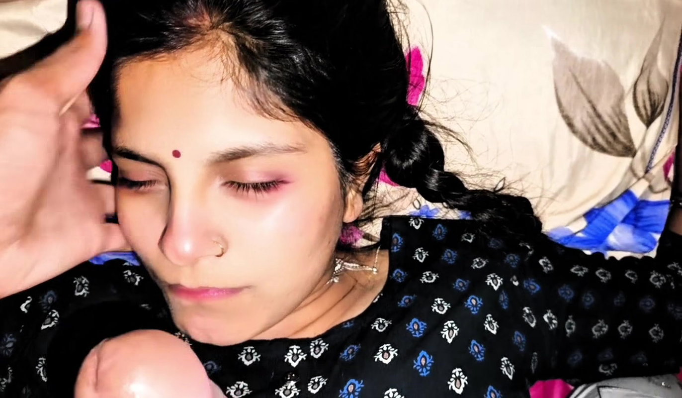 Cute indian latina giving blow job while slleeping